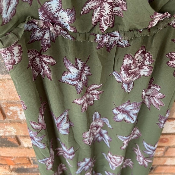 NWT Avec Les Filles Womens Chiffon Open Back Floral Midi Ruffle Dress Boho - Picture 5 of 11